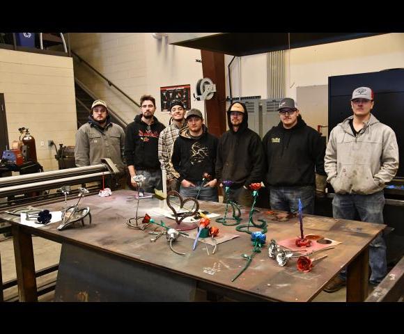 Welding Students Valentine's Roses.